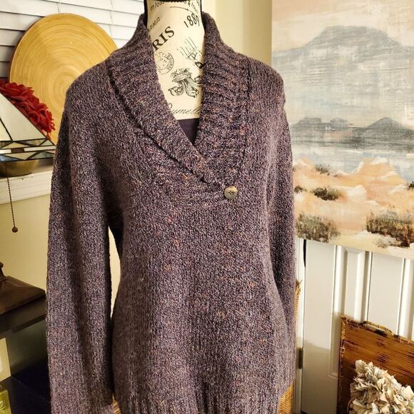 Charter Club Fafa Aubergine P/L Acrylic Blend Sweater. - Picture 10 of 13